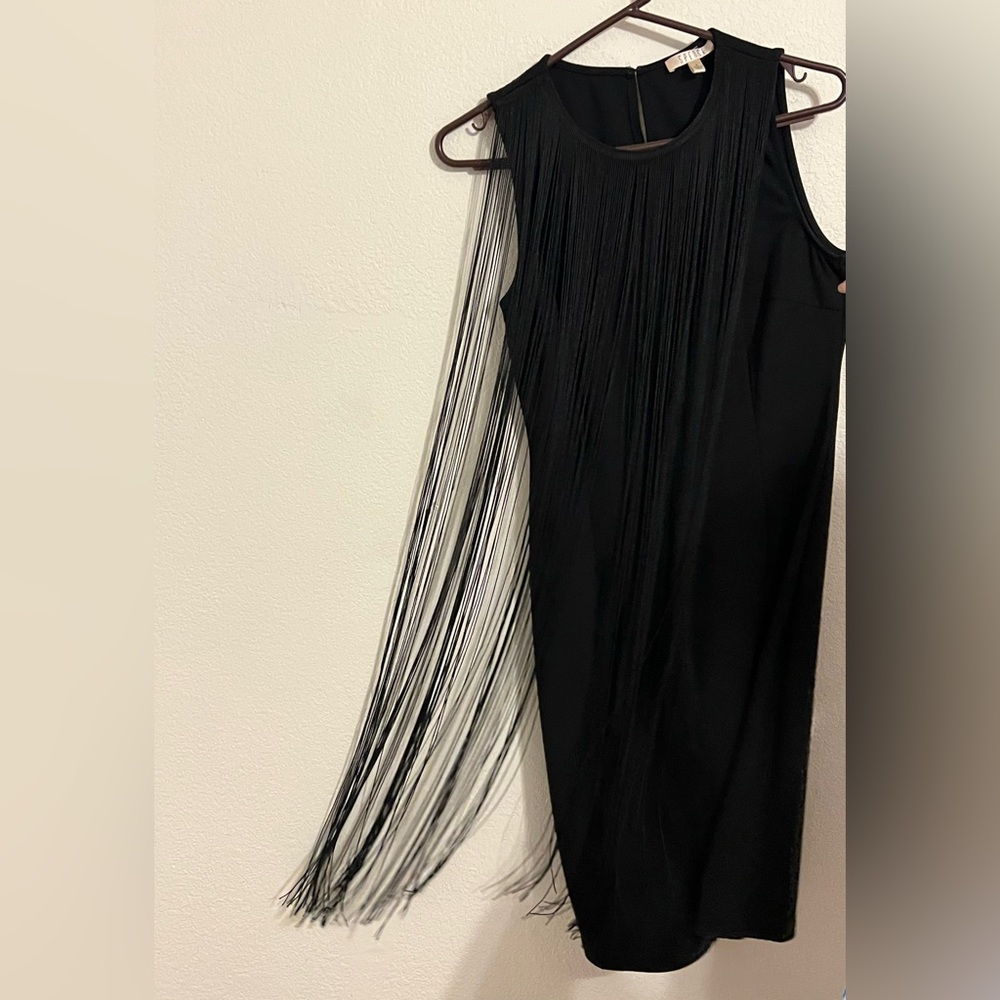 Spense Black Asymmetrical Sheath Dress Cocktail